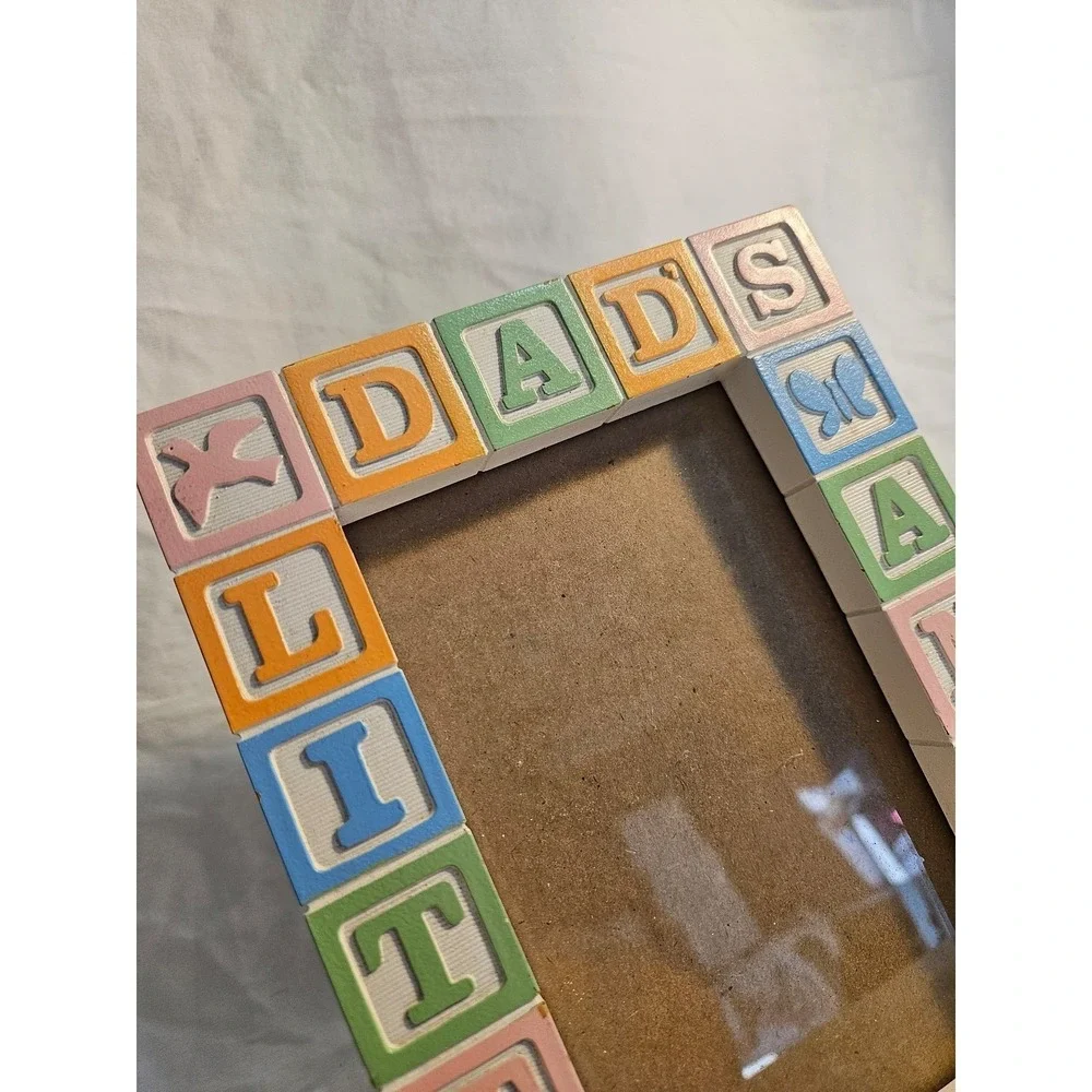 Abbey Press Dads Little Angel Wooden Alphabet Block Picture Frame‎ Pastel Multi